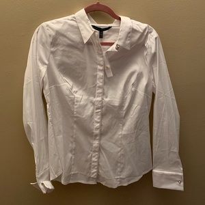 White House Black Market Pearl Accent Button Up